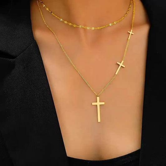 2 Piece Cross Necklace